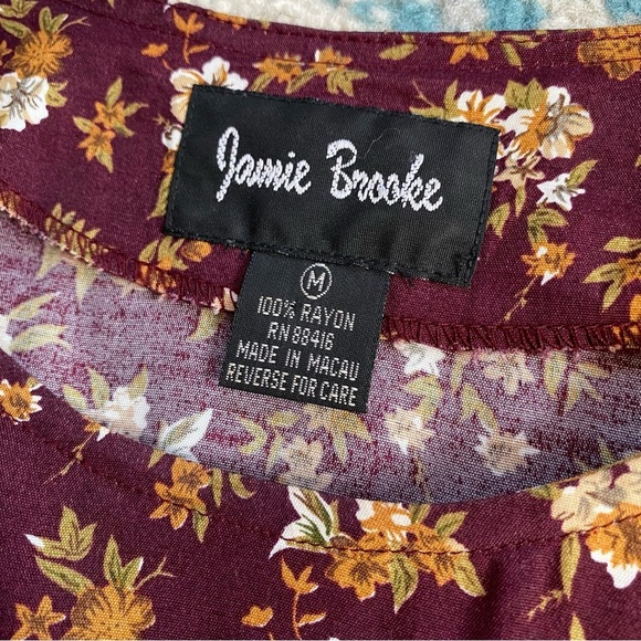 Vintage 90s Jamie Brooke Floral Boho Maxi Dress Size Medium - Picture 9 of 10